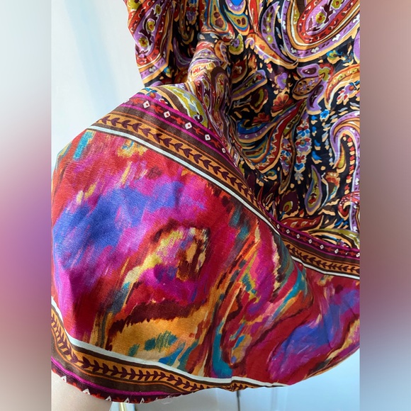 Retro ZARA Oversized Paisley Satin Blouse (M) - Picture 10 of 14